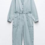 ZARA  Straight Denim Jumpsuit Photo 4
