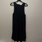 Wilfred  Aritzia 100% Silk Made in Japan Black Chiffon Midi Dress Sleeveless Sz L Photo 1
