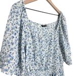 Bloomchic Women's  blue ditzy floral babydoll boho peasant top size 3x Photo 1