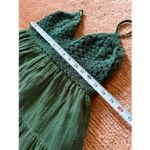 Aerie Crochet Lace Babydoll Tiered Mini Dress Green Strappy Back M Photo 7