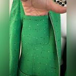 Tweed Emerald Green 1 Button Rope Edges Blazer 4 Deep Pockets & Belt Sz M/L Size M Photo 2