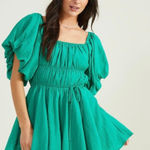 Altar'd State  Amabella Green Puff Dress - Medium Photo 0