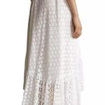 Ralph Lauren Polo Asymmetrical Eyelet Mid Skirt Ruffle Wrap Boho Summer Luxe 10 Photo 3
