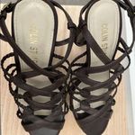 Colin Stuart Brown Leather Braided Strappy Platform Heeled Sandal 6 Photo 5