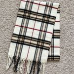 V. Fraas Cashmink cream plaid scarf Photo 0