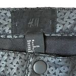 H&M Polyurethane Coat Pants Size 8 Black Triangle Openings Pleather 31X29 Photo 3