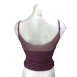 Free People Maroon Ruched Sleeveless Cami Camisole Mesh Crop Tank Top Size XS Photo 1