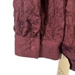 Frye Maroon Long Sleeve Collared Textured Peplum Button Down Blouse Women Sz XXL Photo 9