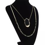 Beautiful Double chain real natural stone Necklace Green Photo 2