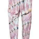 Young Fabulous and Broke Pink Tie Dye Cargo Jogger Sweatpants Size XS Photo 0