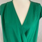 Gibson  emerald green draped faux wrap top size medium Photo 2