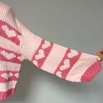 BaeVely Heart Knit Sweater Pink Size M Photo 5
