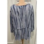 Como Blu Blue Tie Dye Knit Top Ruffle Boho Hippie Beach Size 4X Photo 3
