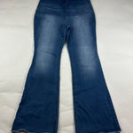 Knox Rose LONG Blue Stretch Denim High Rise Pull On Flared Jeans XL Photo 0