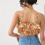 J.Crew  Ruffle halter top in painted block print‎ Photo 1
