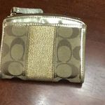 COACH Signature FOLD WALLET Metallic gold est. 1941 Coach Photo 1