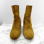Free People Snake Embossed Suede Block Heel Ankle Boots Tan Size 36 US 5.5 Photo 1