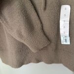 SO  Ribbed Khaki Brown Knit Cozy Fuzzy Pullover Hoodie Photo 6