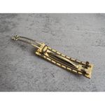 VTG Sarah Coventry Golden Tone Flora Etched Mesh Link Hair Clip Made In France Gold Photo 3