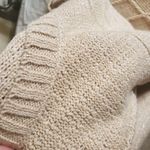 Style & Co . Large cable knit zipper metallic shimmer gold beige sweater Size L Photo 6