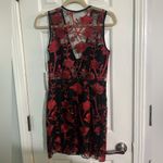 Tobi NWT black and red LILLIAN LACE EMBROIDERED MINI DRESS  size small Photo 3