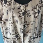 East 5th Jacket Topper XL Floral Short Sleeve 1 Button Front Pockets Taupe Gray Photo 2