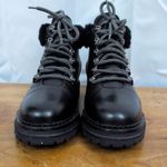 M. Gemi Italian Made Black Leather with Shearling cuff Alpine Fashion Boots 40 Size 9 Photo 6