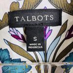 Talbots  Roll-up Long Sleeve Cotton FLORAL/POLKA DOT Blouse Sz S Multicolored‎ Photo 8