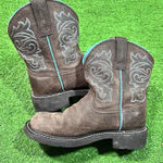 Ariat Fat Baby Leather Suede Boots SZ 6.5B Heritage Mazy EUC COWGIRL RODEO Boot Photo 0