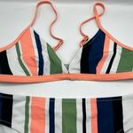 Cupshe Striped Bikini Swimsuit Sz M High Waist Photo 1