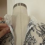 Adelyn Rae NWT Crochet and floral lace mock neck top Photo 5