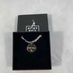 Picky Pica NWT Necklaces Mix of Cotton fabric, Silver Chain and Brass Plate Photo 5