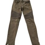 ZARA Basic Moto Skinny Ankle Jeans Olive Green Size 4 Photo 5