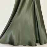 Birdy Grey Lisa Long Dress - Shiny Satin Olive Green Size XS Photo 3