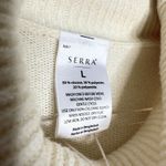 Serra Cable Knit Long Sleeve Sweater Dress Large Cream Preppy Cottagecore Midi Photo 3
