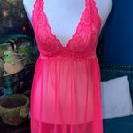 Victoria's Secret  Lace Halter Chemise in Bright Pink Photo 0