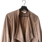 Jack by BB Dakota Faux Suede Taupe Waterfall Jacket S | Cozy Neutral Layer Photo 1