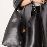ASOS  - NWT faux leather black tote bag with gold lock detail Photo 0
