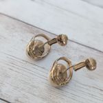 Vintage Clip On Earrings Very Light Pink & Gold Tone Photo 6