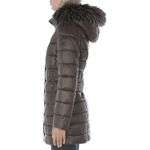 Laundry by Shelli Segal Quilted Puffer Coat Faux Fur Hood Coffee/Brown Medium Photo 3