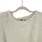 ZARA  Womens cream Long Sleeve‎ Faux Fur Pullover Sweater Soft Girl Small Photo 2