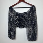 Free People  Lilia Top Peasant Smocked Crop xs Photo 3