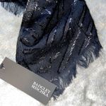 Badgley Mischka scarf herringbone wool blend Black OS NWT Photo 4