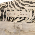 C Est. 1946 Denim Skinny Cropped Pants Capri Zebra Print Womens Contemporary 14 Photo 13