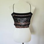 Vintage 90s Sequin Stripe Stretch Club Whimsigoth Festival Crop Top Size 9/10 Pink Photo 4