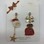 New Christmas SantaClaus gift bag fashion earrings Red Photo 3