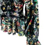 Free People Rudi Ruffle In Night Garden Floral Long Sleeve Top Size Small Photo 4