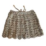Hand made crochet knitted multicolor mini skirt scalloped hem & drawstring Photo 6