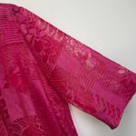 Moonlight  Y S Fashion Top Womens Plus Pink Floral Button Up Asym Sheer Career Photo 5