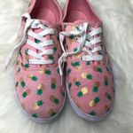 American Eagle AEO pink canvas shoes w/ gold pineapples size 7.5 Photo 1